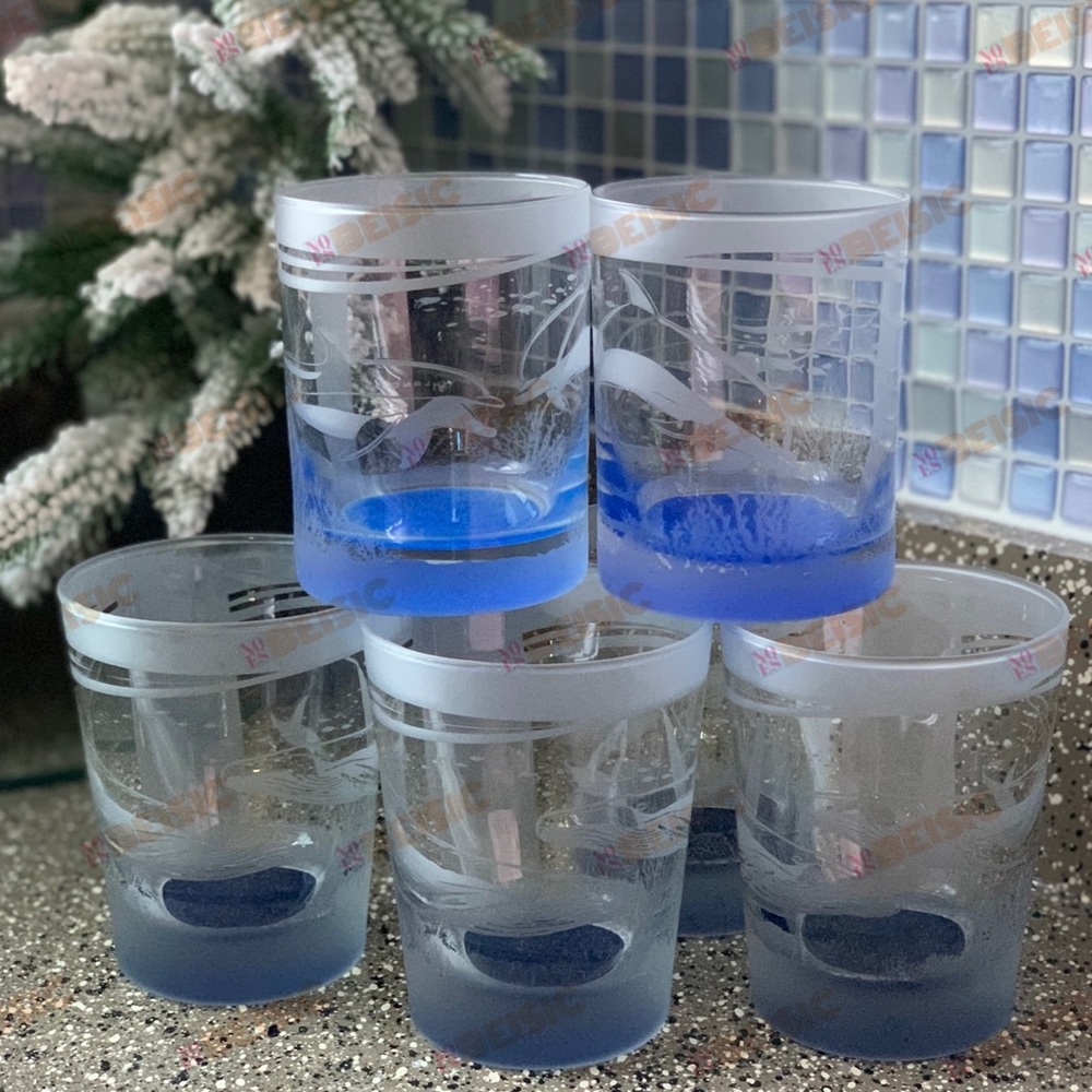 Robert Wyland Rare 90s Whale & Dolphin (6) Glass Cups